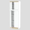 Inval Kitchen Storage Cabinet 23.6 in. W x 14.6 in. D x 67 in. H White and Vienes Oak AL-3413